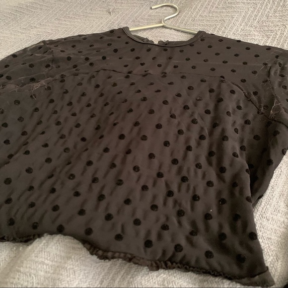 New No Name black crop polka dot blouse - Picture 2 of 4